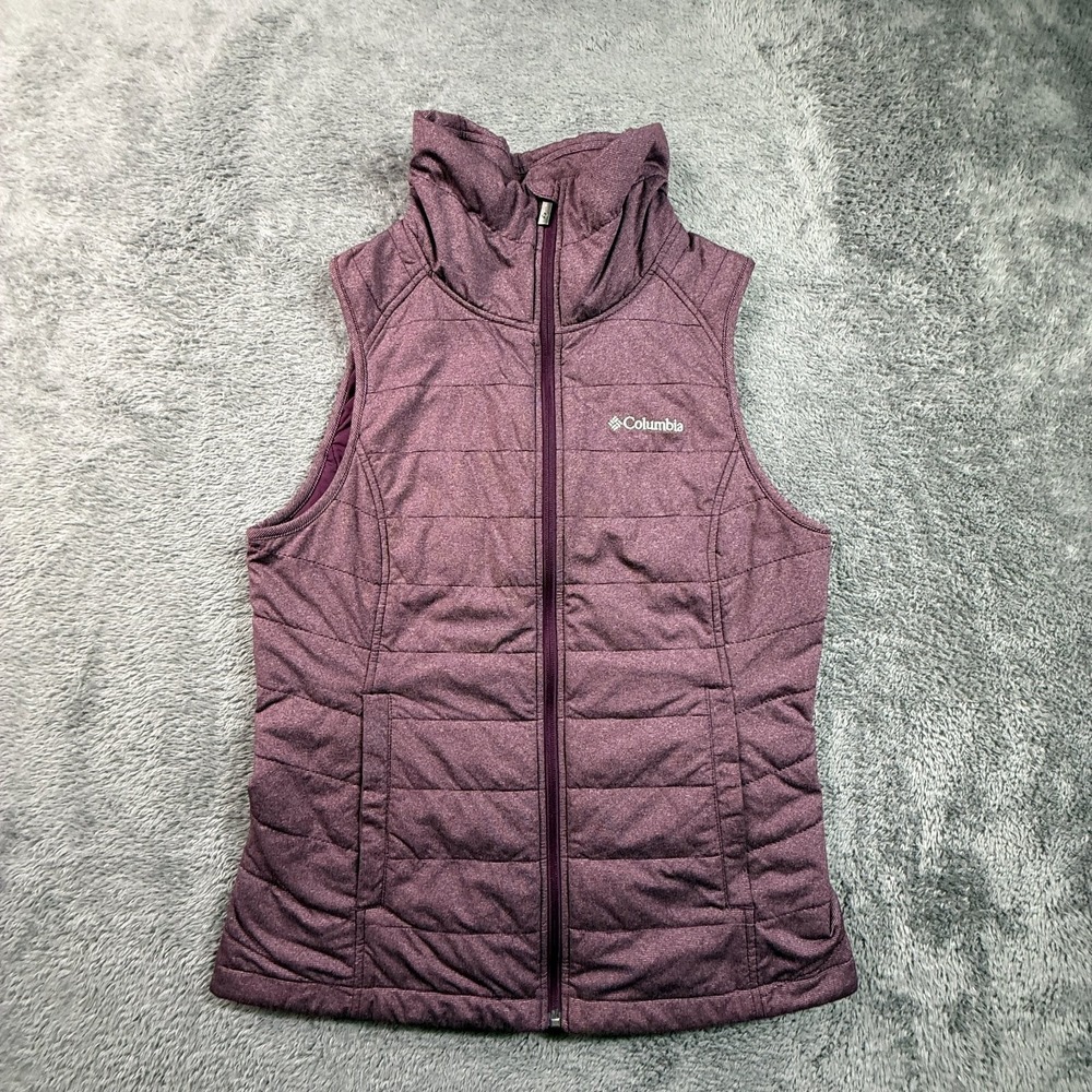Columbia Women's M Purple Insulated Puffer Vest Sleeveless Zip Mock Neck - Picture 1 of 7
